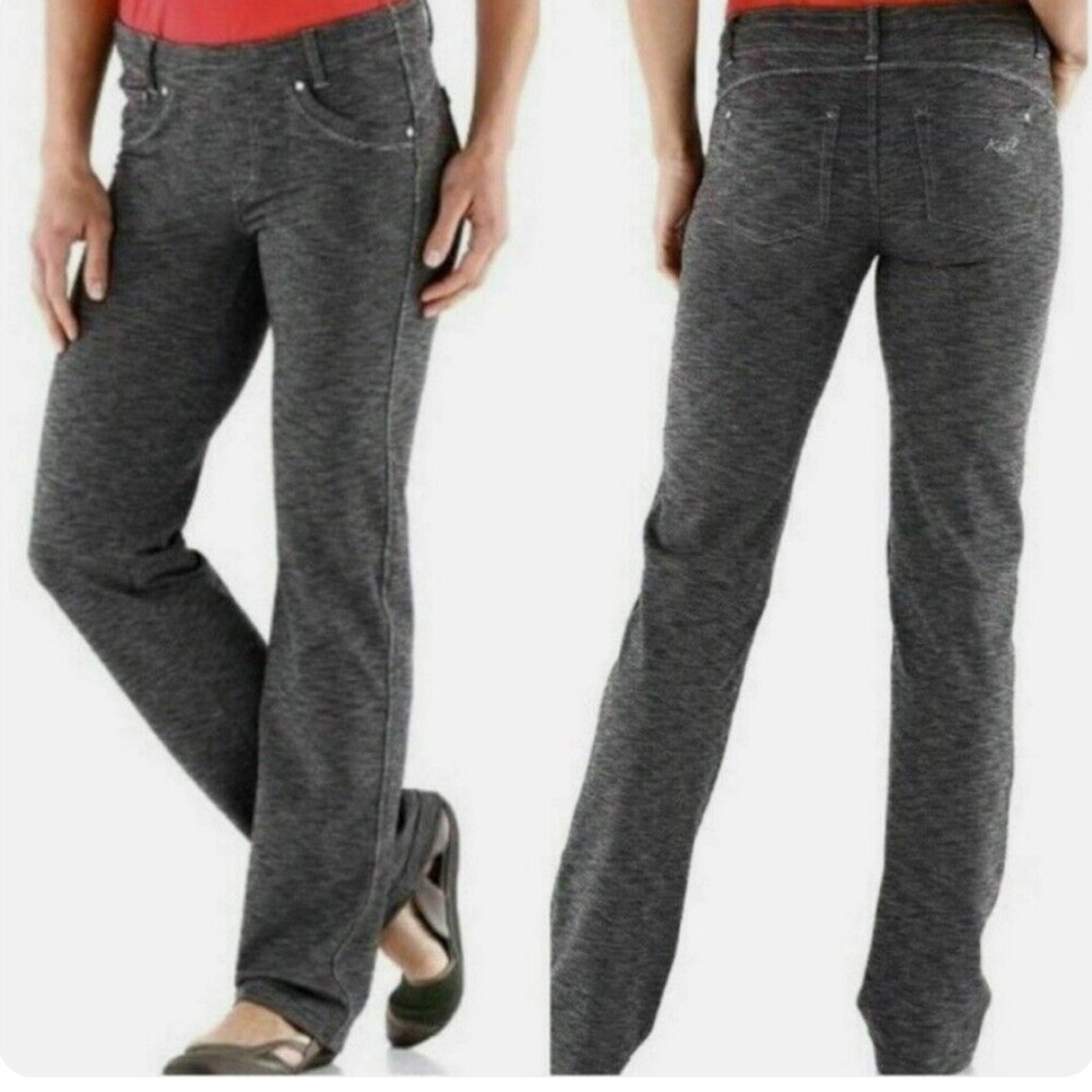 Kuhl Mova Pants Stretch Knit Heathered Grey Drawstring Pull-up Womens Size 6